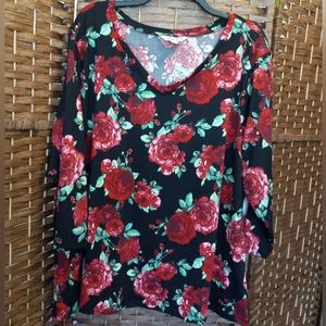 The Pioneer Woman Floral Long Sleeve Top  Plus Size XXXL